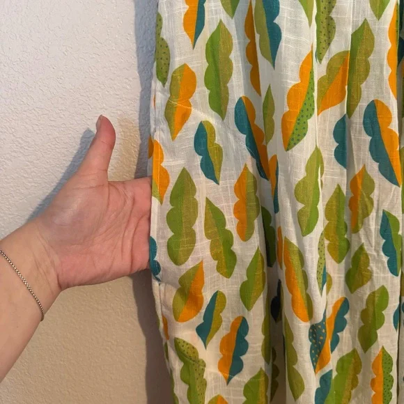 Gudrun Sjödén White Green‎ Blue Leaf Organic Cotton Dress - Picture 2 of 5